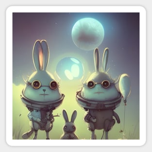 The Bunnies Control the Moon Sticker